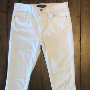 Harper Mid-rise white skinny jeans